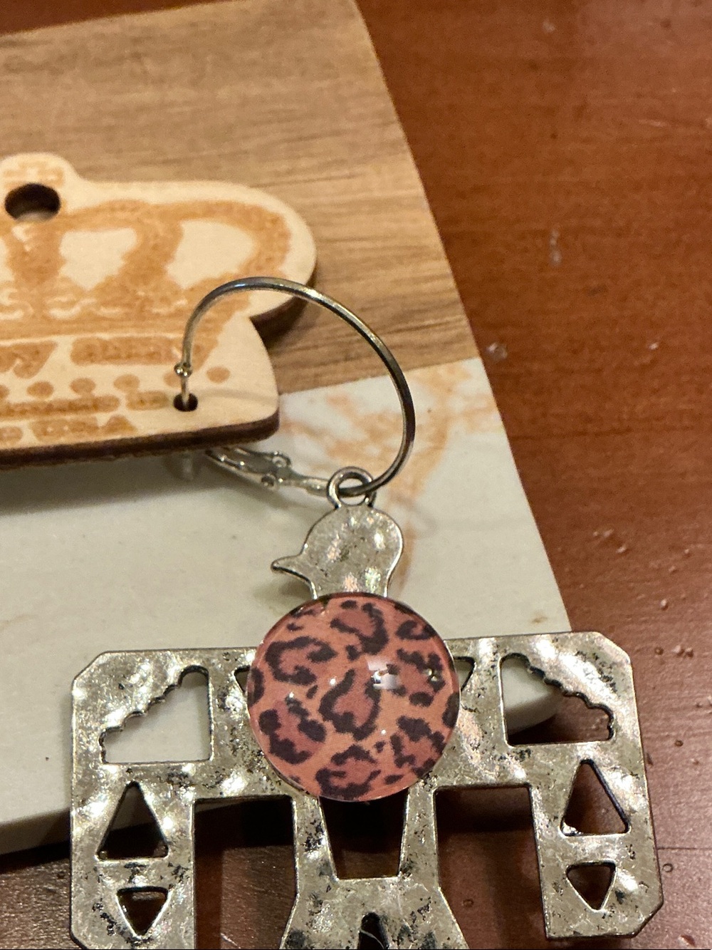 Boho Fringe Hair Accessory with Pink Leopard Accents - Picture 5 of 5